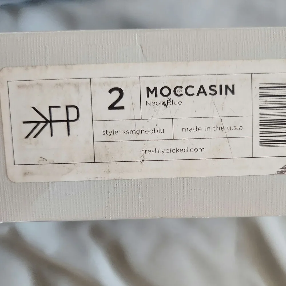 NIB Neon Blue Moccasin Baby Shoe 2